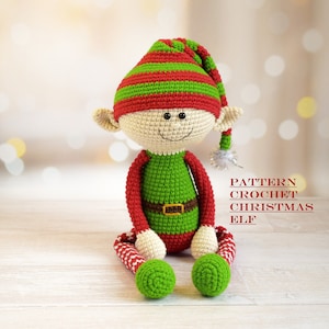Einfaches Häkelmuster für Weihnachtself mit langen Beinen, Weihnachtself, Amigurumi, PDF, Häkelmuster für Spielzeug, Weihnachtsdekorationsmuster, digitaler Download
