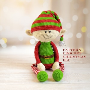 Easy Pattern Crochet Christmas Elf with Long Legs Christmas Elf Amigurumi PDF Crochet Toy Pattern Christmas Decor Pattern Digital download