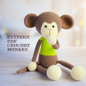 Easy Pattern Crochet Monkey with Long Legs Amigurumi Toy Monkey PDF Crochet pattern Amigurumi Pattern Handmade Toy Monkey digital file pdf