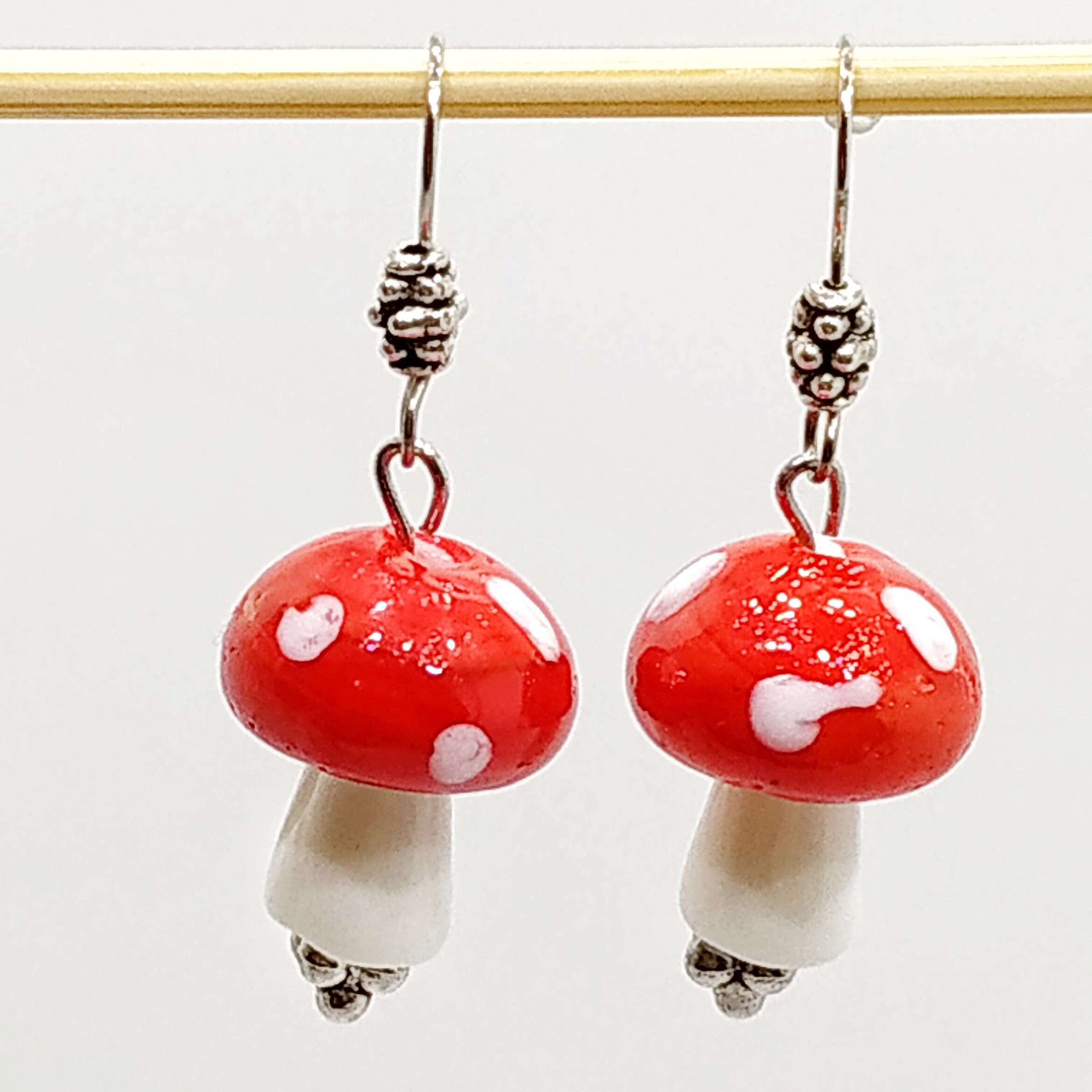 Cottagecore earrings Cute mushroom earrings Aesthetic earrings | Etsy