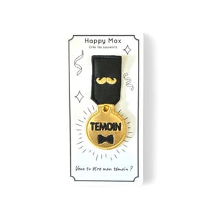 Pin’s Témoin et  Carte Demande , Cadeau Témoin Mariage