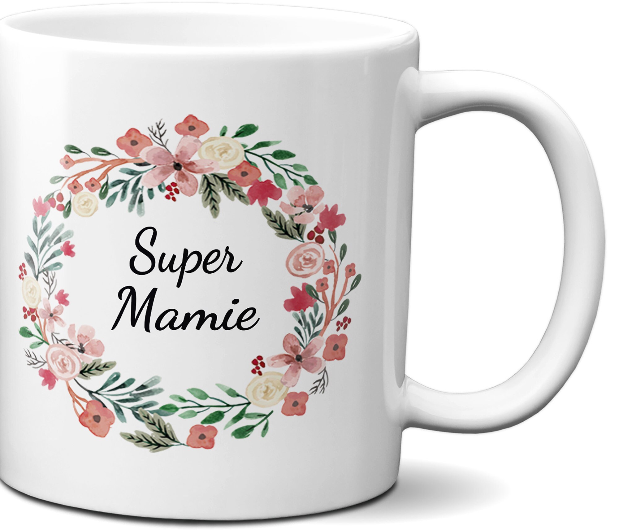 Mug Texte à Personnaliser Couronne Fleurs 12