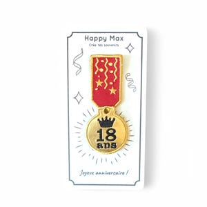 Pin’s brodé Anniversaire  rouge | Cadeau Original 18, 20, 30, 40, 50, 60 ans