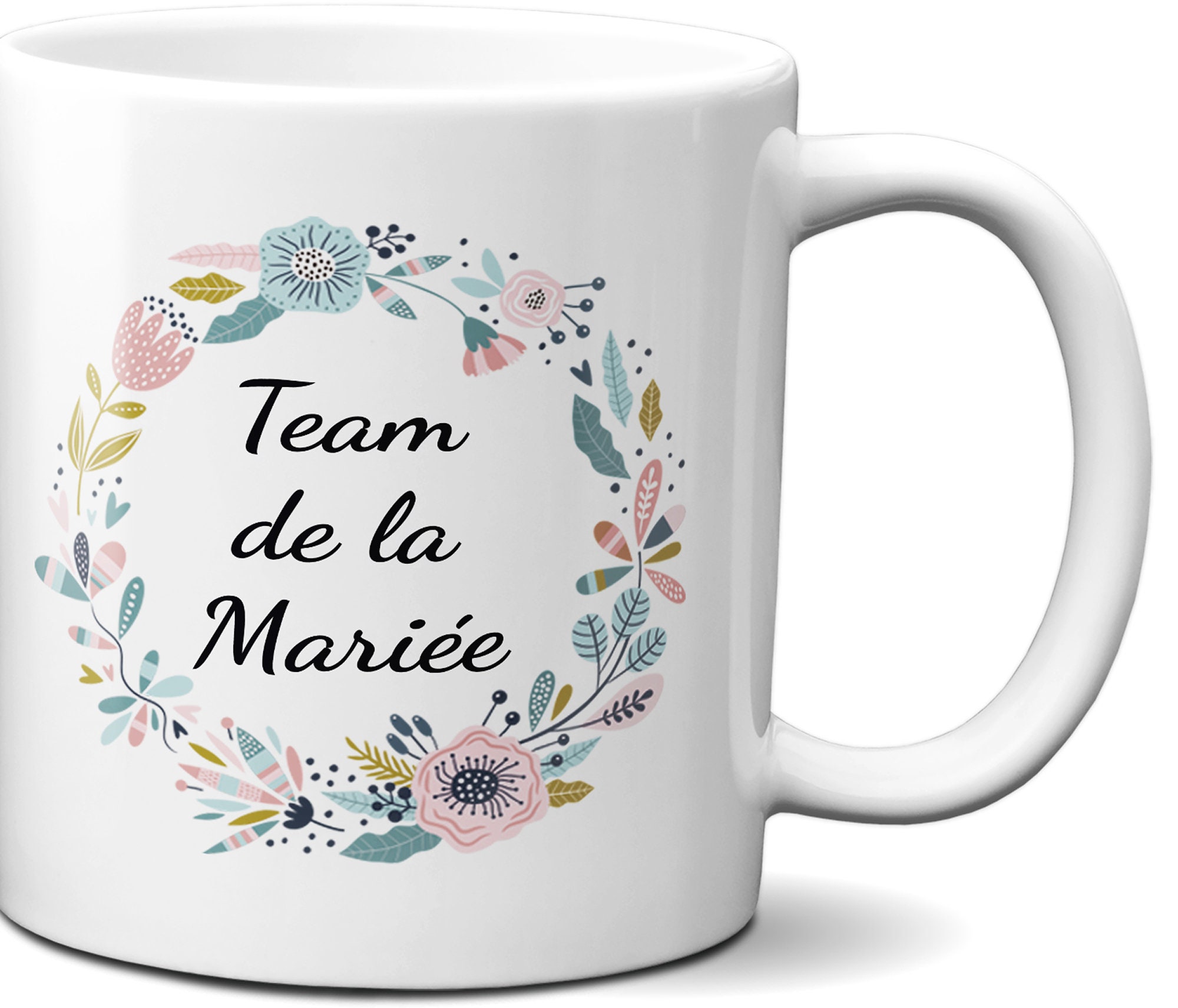 Mug Texte à Personnaliser Couronne Fleurs 5
