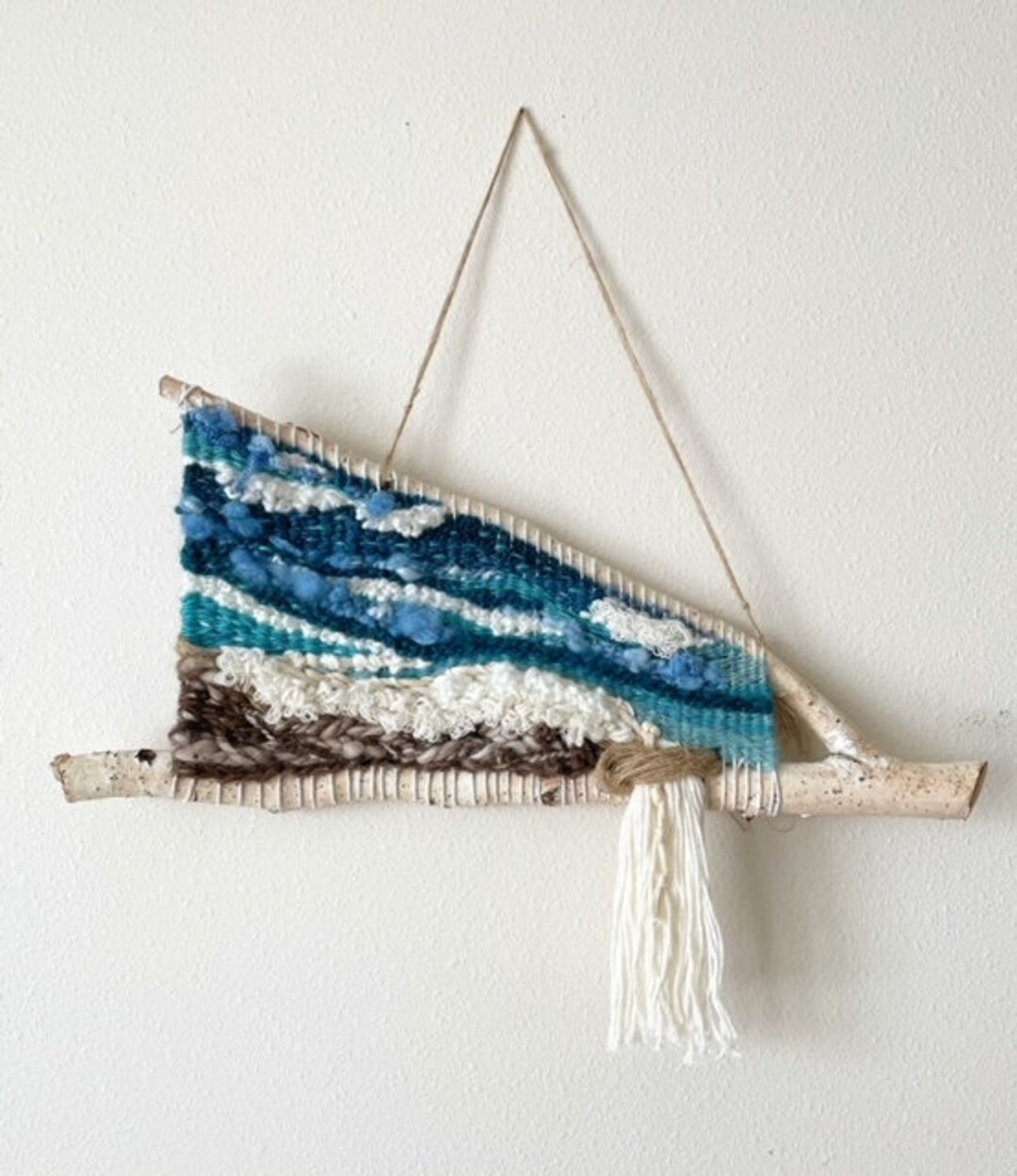 Branch Weaving, Ocean Wall Hanging, Textile Wall Hanging, Ocean Art