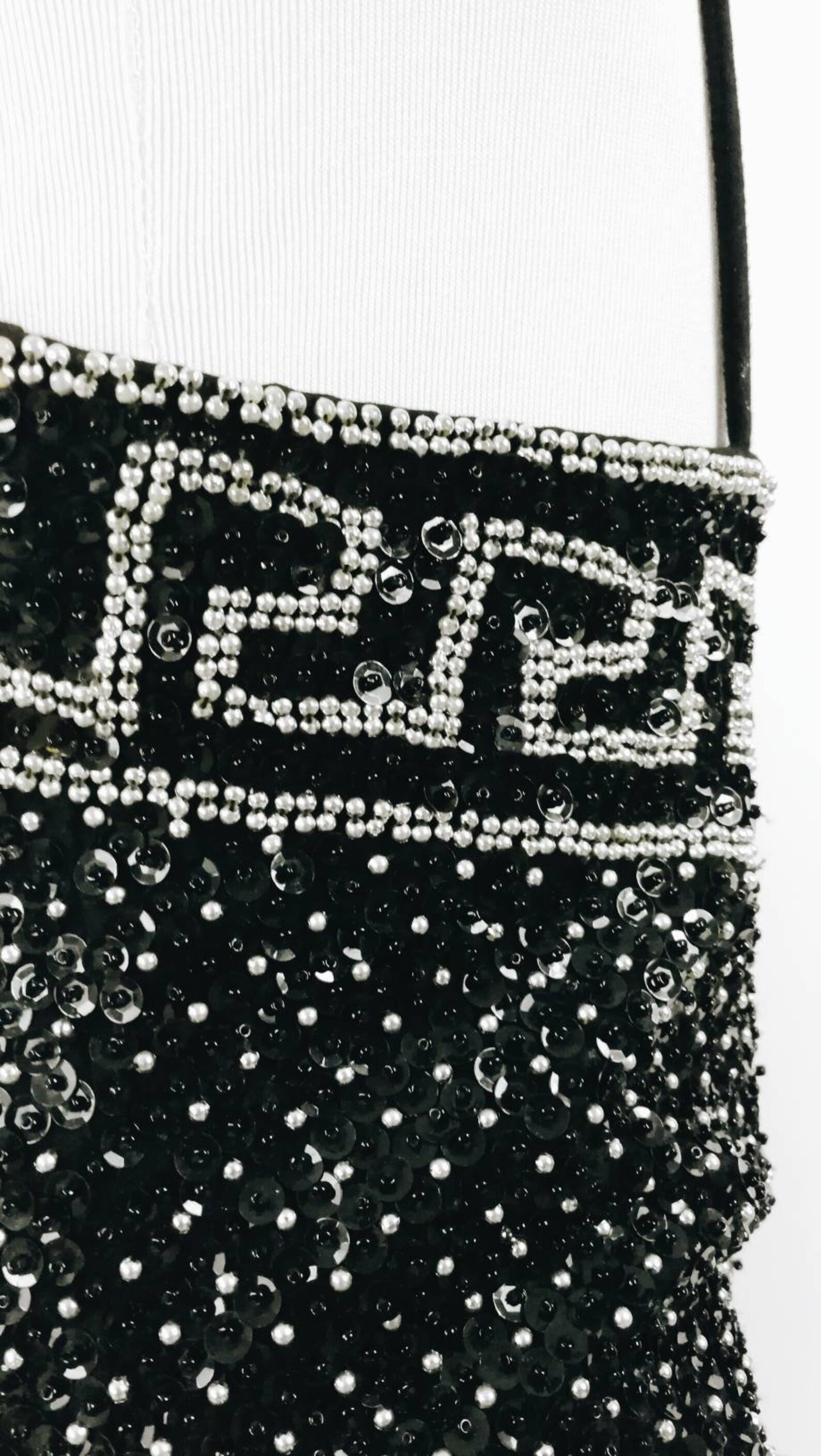 black and silver sequin
