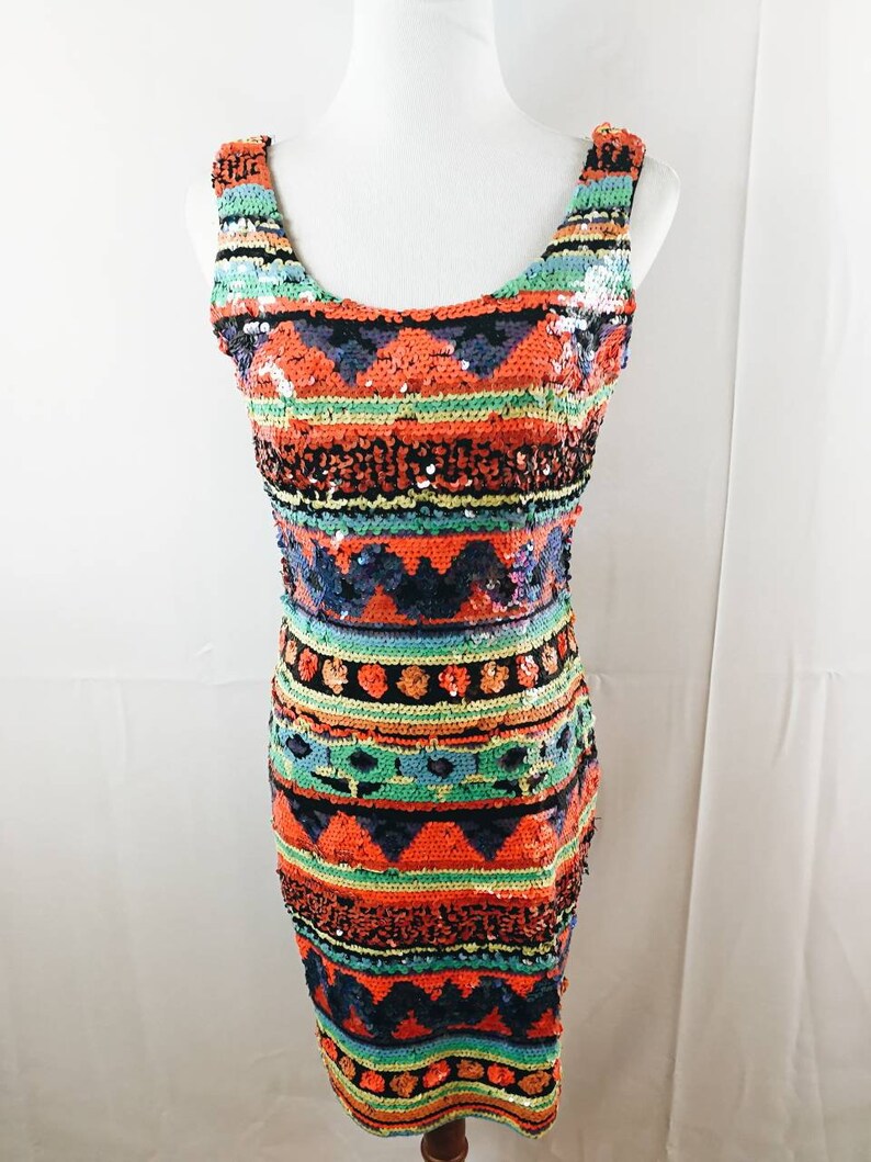 aztec sequin dress
