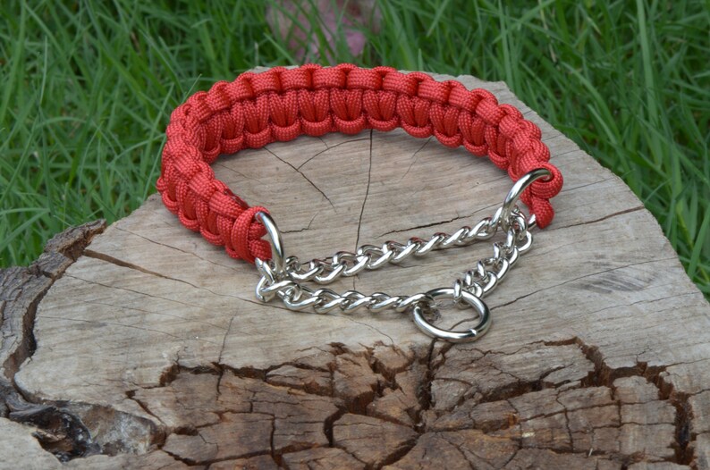 Paracord Martingale Dog Collar Half Check Chain Training Etsy