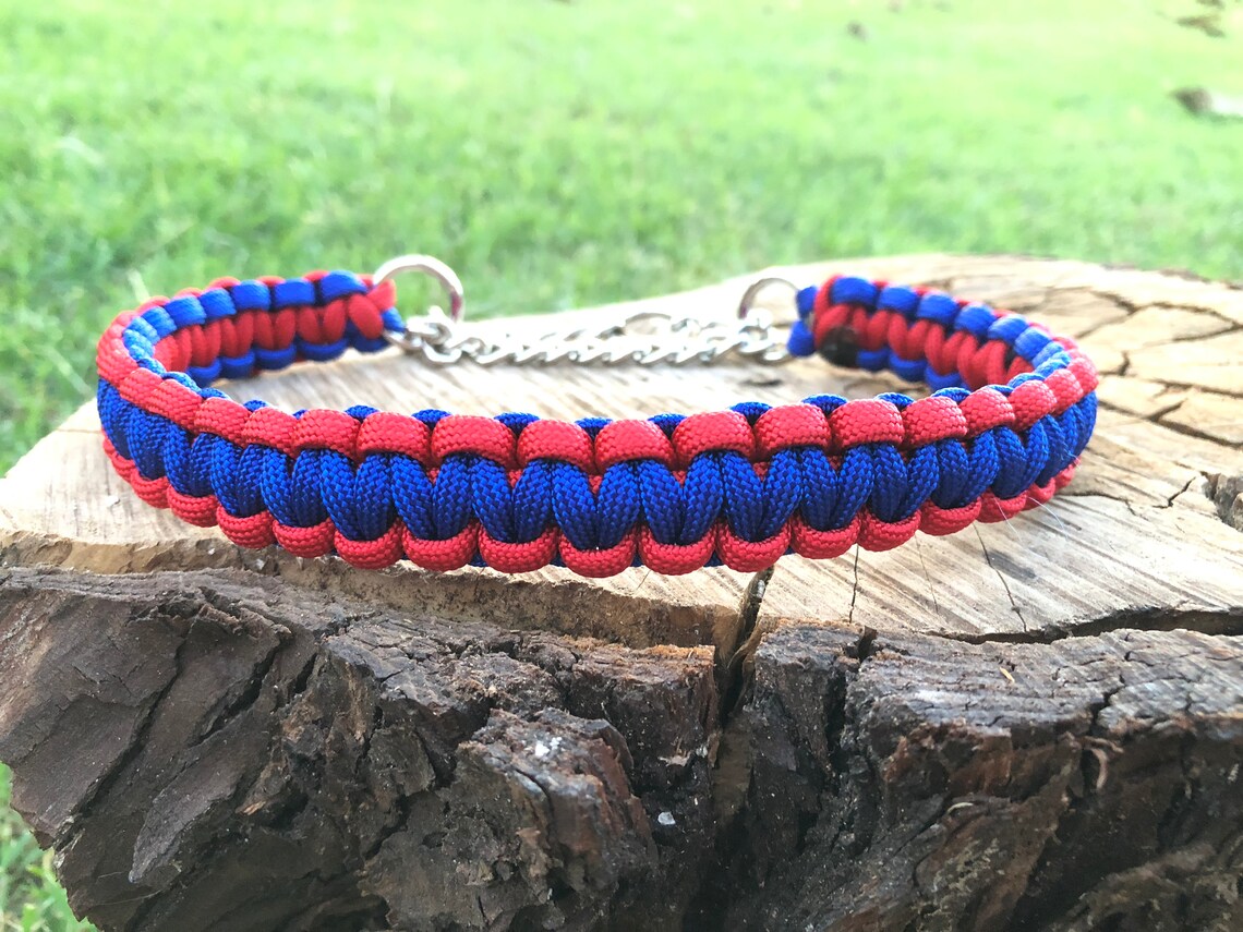 Paracord Martingale Dog Collar Half Check Chain Training Etsy
