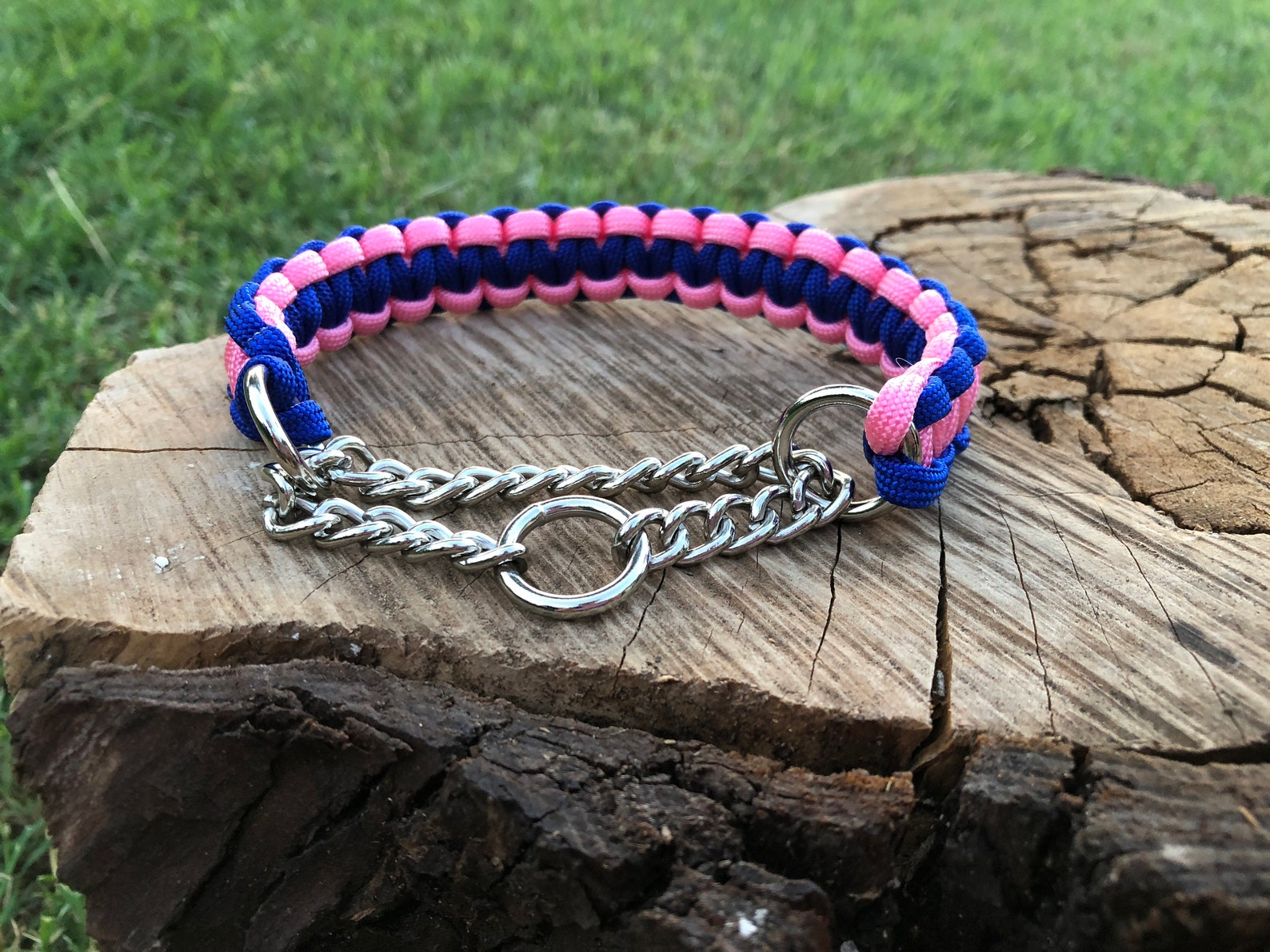 Paracord Martingale Dog Collar Half Check Chain Training Etsy