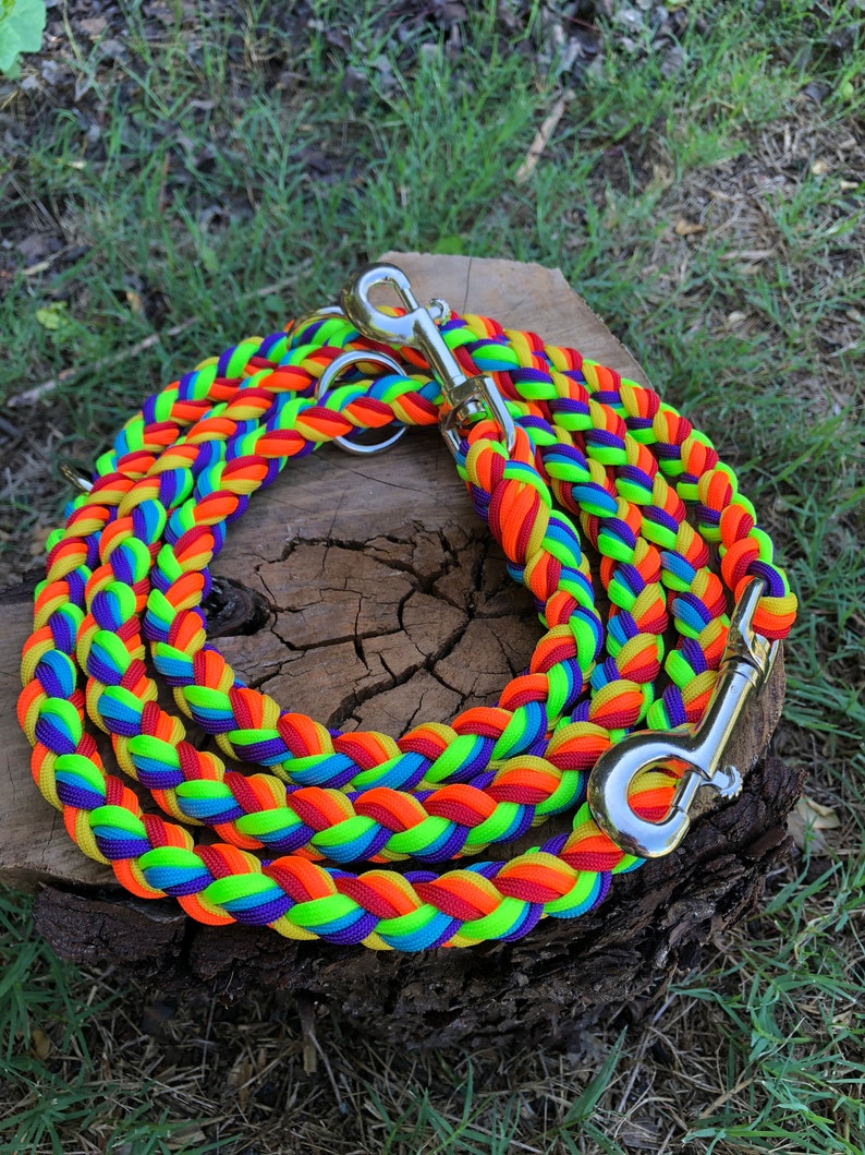 Hands Free Paracord Dog Leash Rainbow Leash Service Dog Etsy