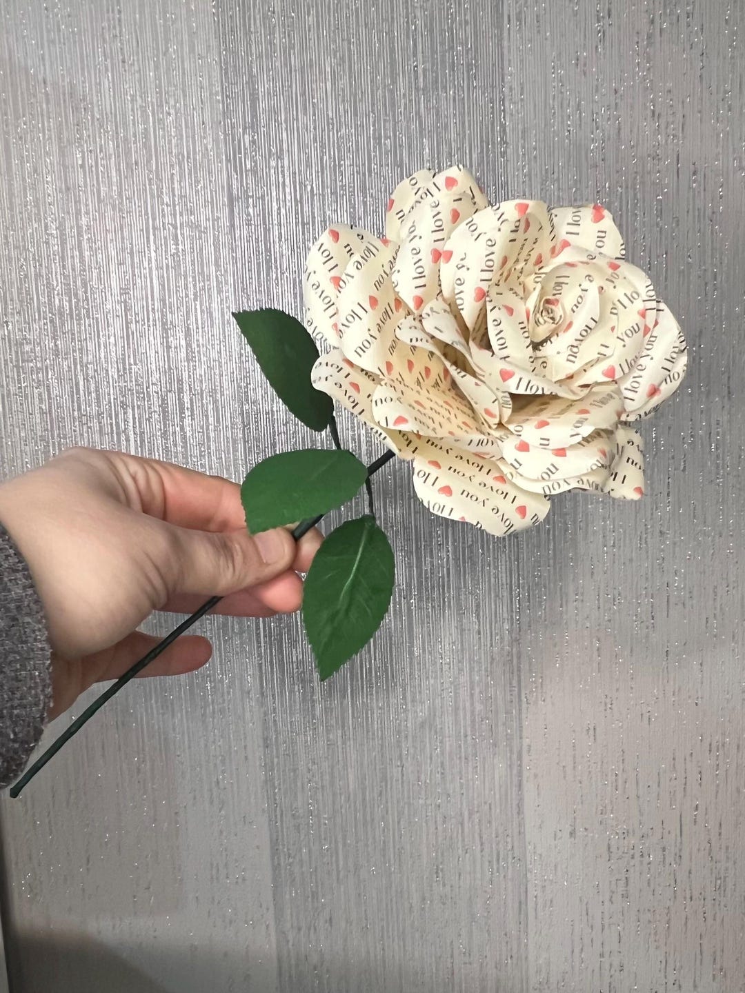 I LOVE YOU Paper Rose | Anniversary Gift | Valentines Gift - Etsy