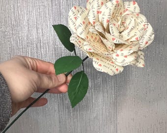 I LOVE YOU Paper Rose | Anniversary Gift | Valentines gift