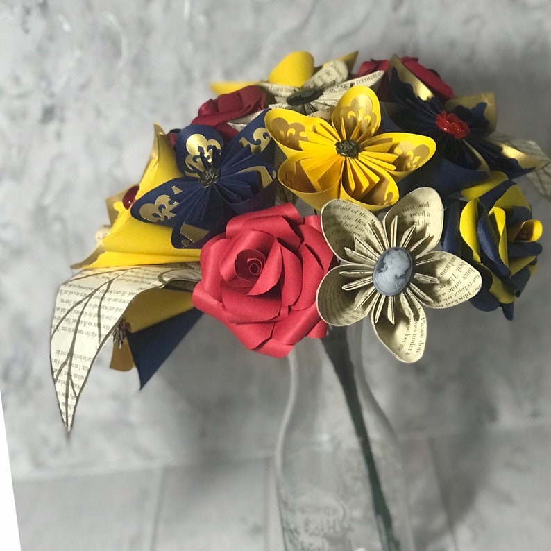 Beauty and the Beast paper flower arrangement. Paper flower Etsy