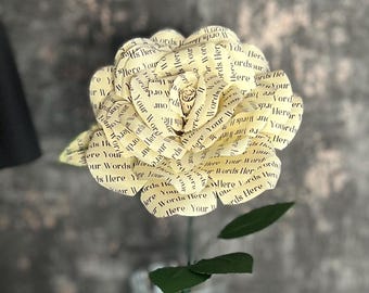 Song Lyrics on a paper flower | Custom Valentine’s Day, Anniversary Gift |