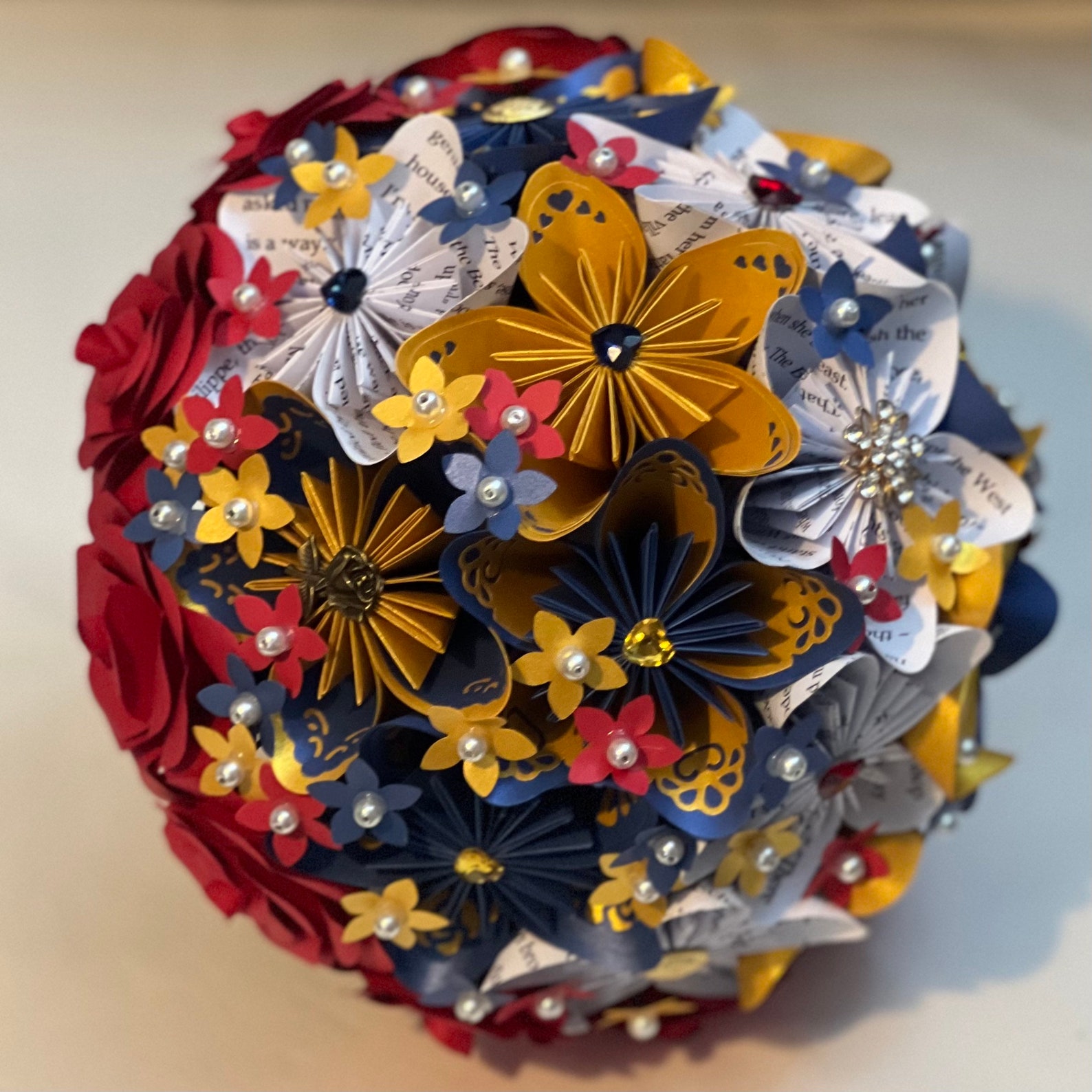 Beauty and the Beast Paper Flower Wedding Bouquet. Fairytale Etsy