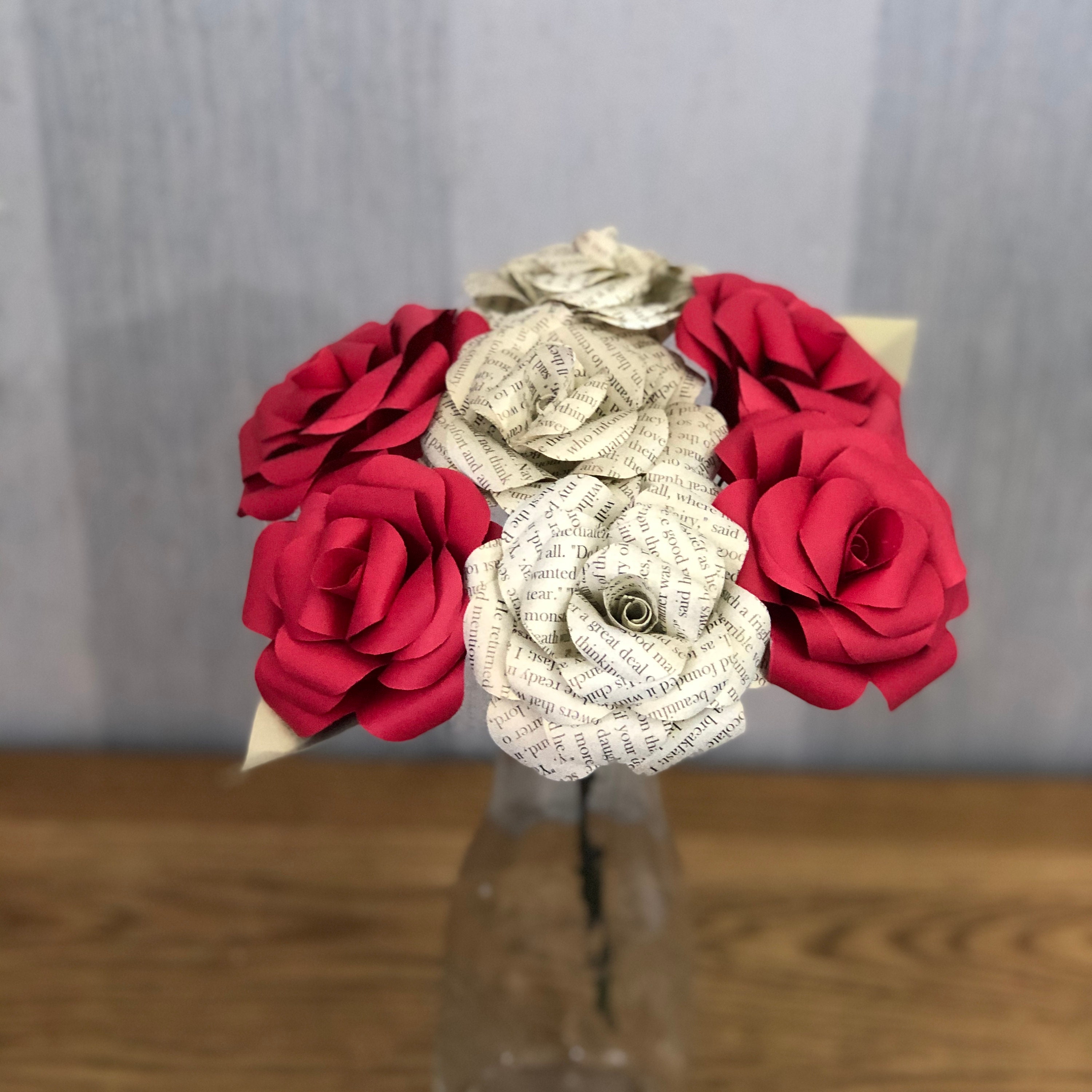 Beauty and the Beast paper flowers paper rose Enchanted rose Etsy