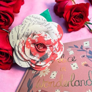 Alice in Wonderland paper flower First Anniversary gifts Gifts for her Christmas Gifts Paper Roses