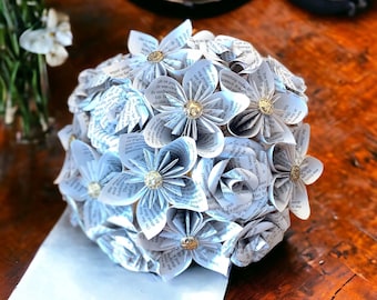 Handmade Book Page Flower Bouquet: Wedding, Anniversary, Valentine's Gift