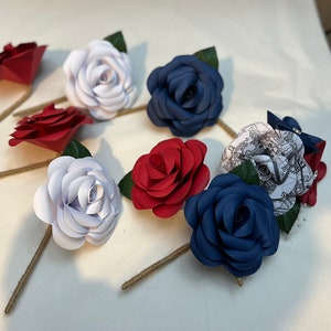 Página de libro o color Rose Boutonniere: Ojal de boda literario