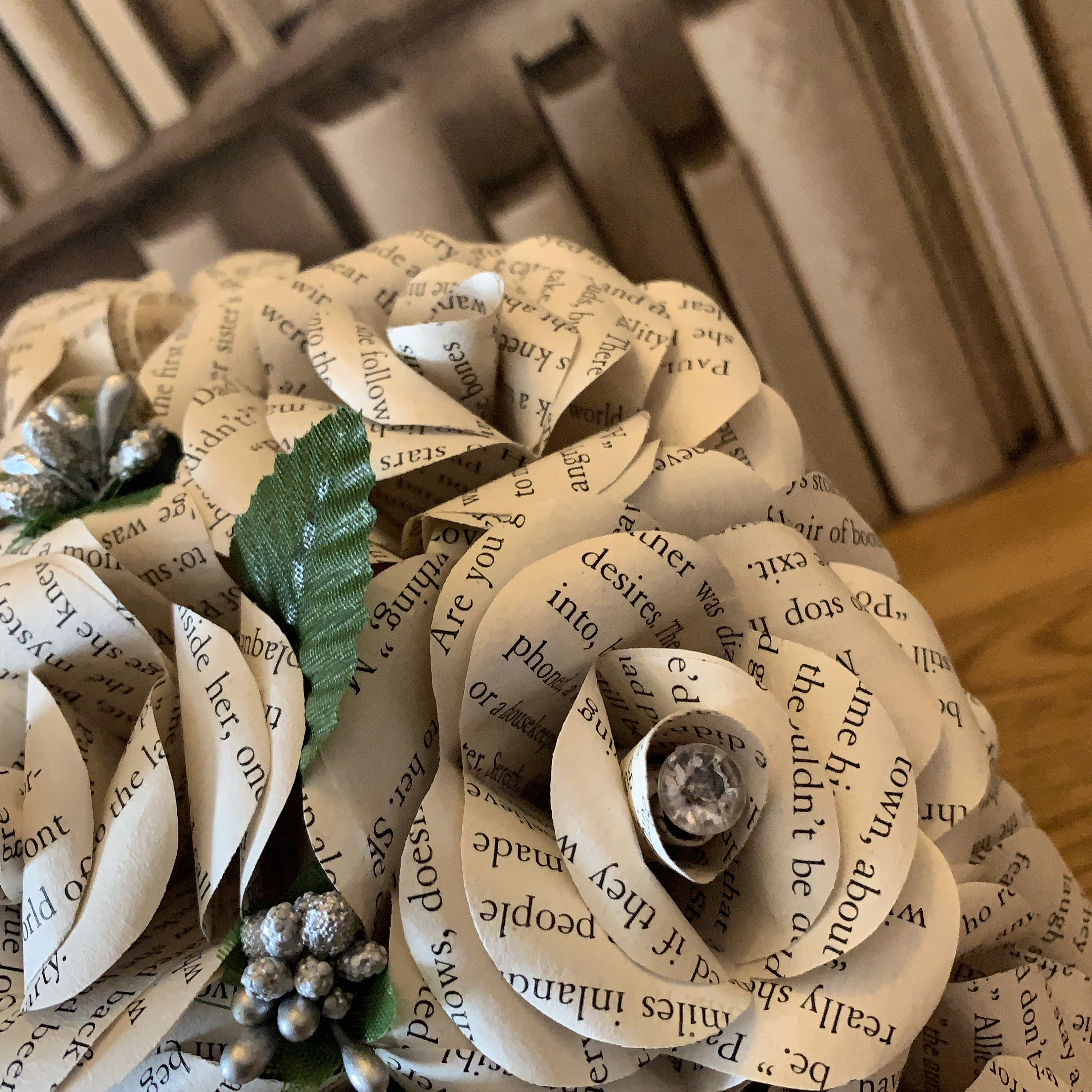 Paper Flower Bouquet Book Page Roses Book Page Flowers Etsy UK