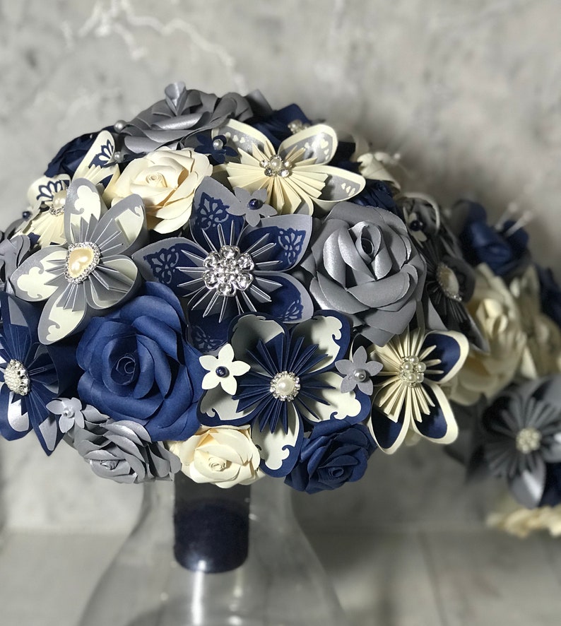 cascading wedding bouquet Made with paper flowers rustic wedding paper roses Teardrop wedding Bouquet large teardrop bouquet Active