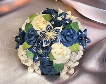 Custom Handmade Paper Flower Bouquet – Wedding , Anniversary, Valentines