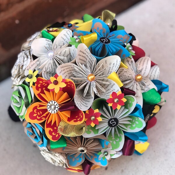 Book Paper Flowers Etsy