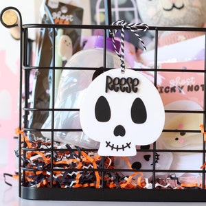 Boo Basket tag, Skull tag, Halloween Basket tag, personalized Halloween Tag