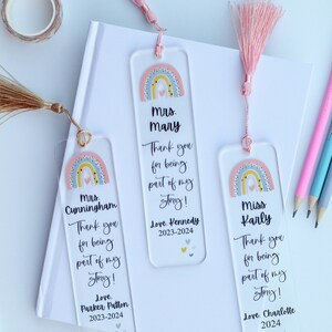 Teacher Thank You Bookmarks, Teacher Appreciation Gift, End of School ...