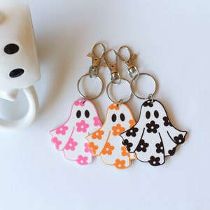 Daisy Ghost Keychains, Halloween Keychains, Halloween Gift, Boo Basket gift