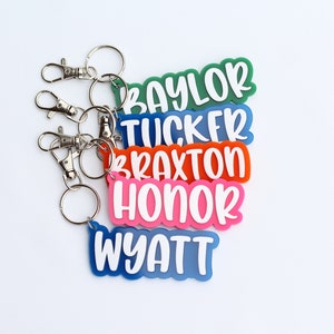 Backpack tags, personalized school bag tag, name tag, name keychains