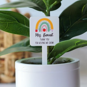 Teacher Thank you Plant Marker, teacher appreciation gift, end of year teacher gift, thank you for helping me grow