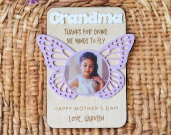 Mother’s Day Fridge magnet, Gift for Mom, Custom Photo magnet, butterfly magnet, Mom gift, Grandma Gift