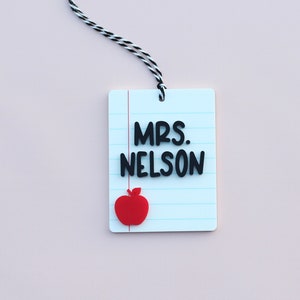 Personalized teacher notebook tag, teacher gift tag, teacher Appreciation gift tag