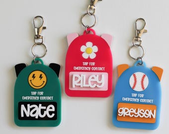NFC Tag, Emergency Contact Backpack Tag, Phone Number Tag, emergency Tag for Kids
