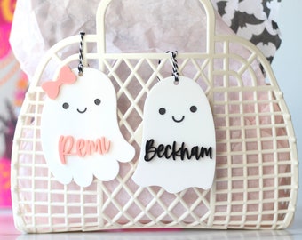 Halloween Basket tags, Ghost Tags, personalized tags