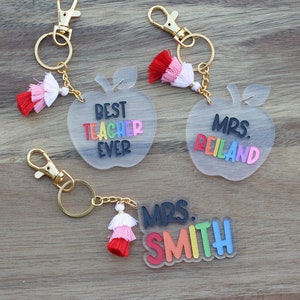 Personalized teacher keychain, teacher gift