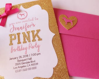 pink invitations etsy