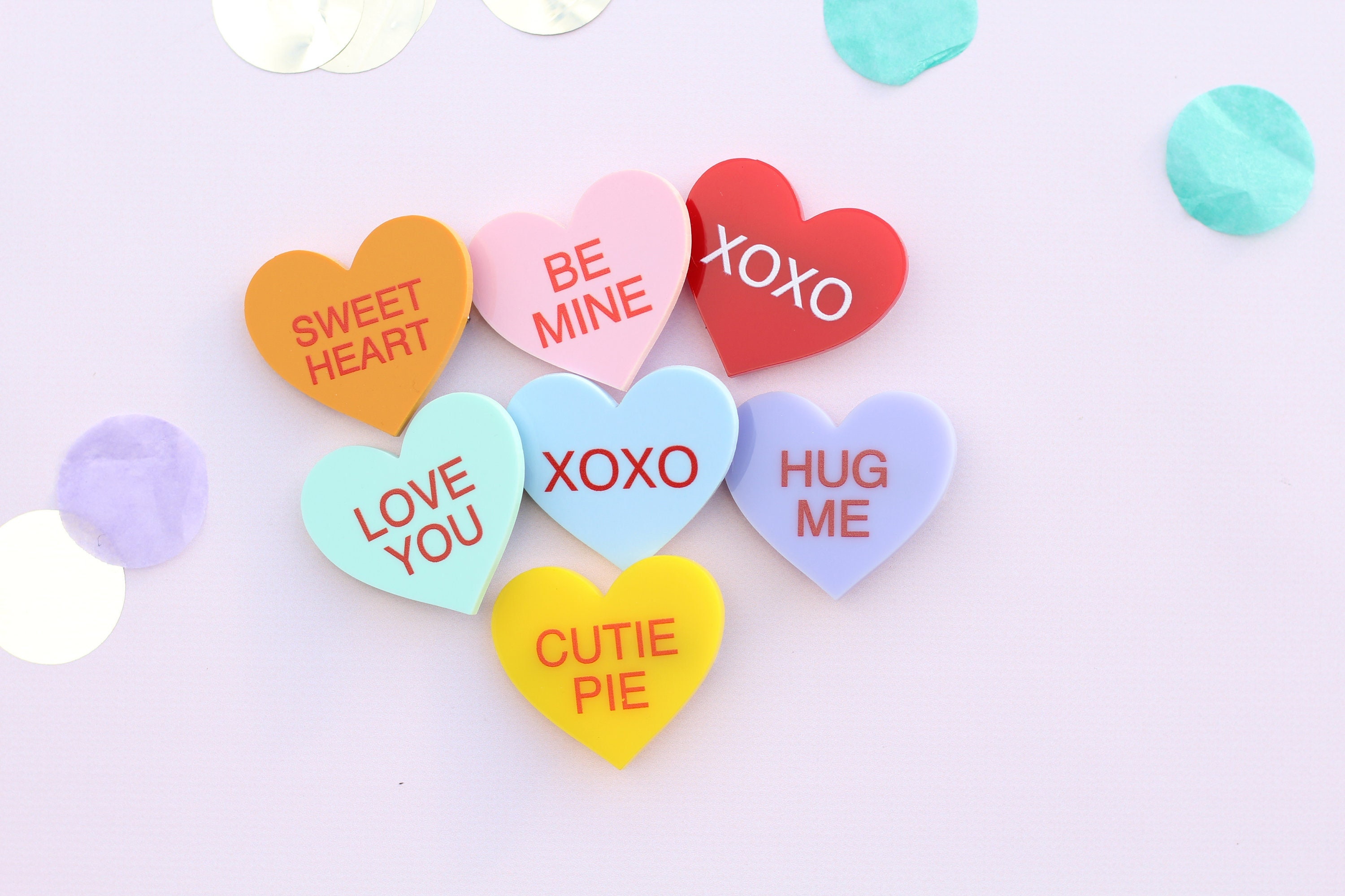 Valentine's Christian Conversation Hearts – Bulk Jewelry Making Charms 20mm / 50 Charms