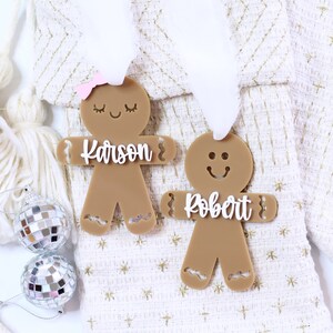 Personalized Gingerbread Ornament, Gingerbread Gift Tag, Custom Kids Ornament, Holiday Gift Tag for Kids