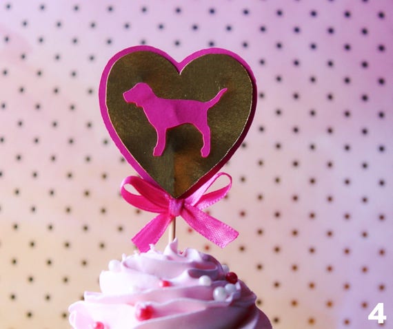 Original Design Victoria S Secret Pink Inspired Cupcake Toppers