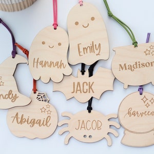 Boo Basket tags, Personalized Halloween tags, wood tags