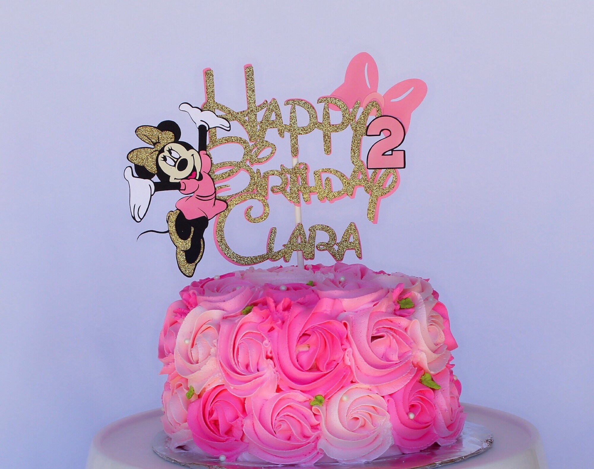 Minnie Gateau Topper Rose Et Or Etsy Minnie Gateau Topper Rose Et Or Etsy