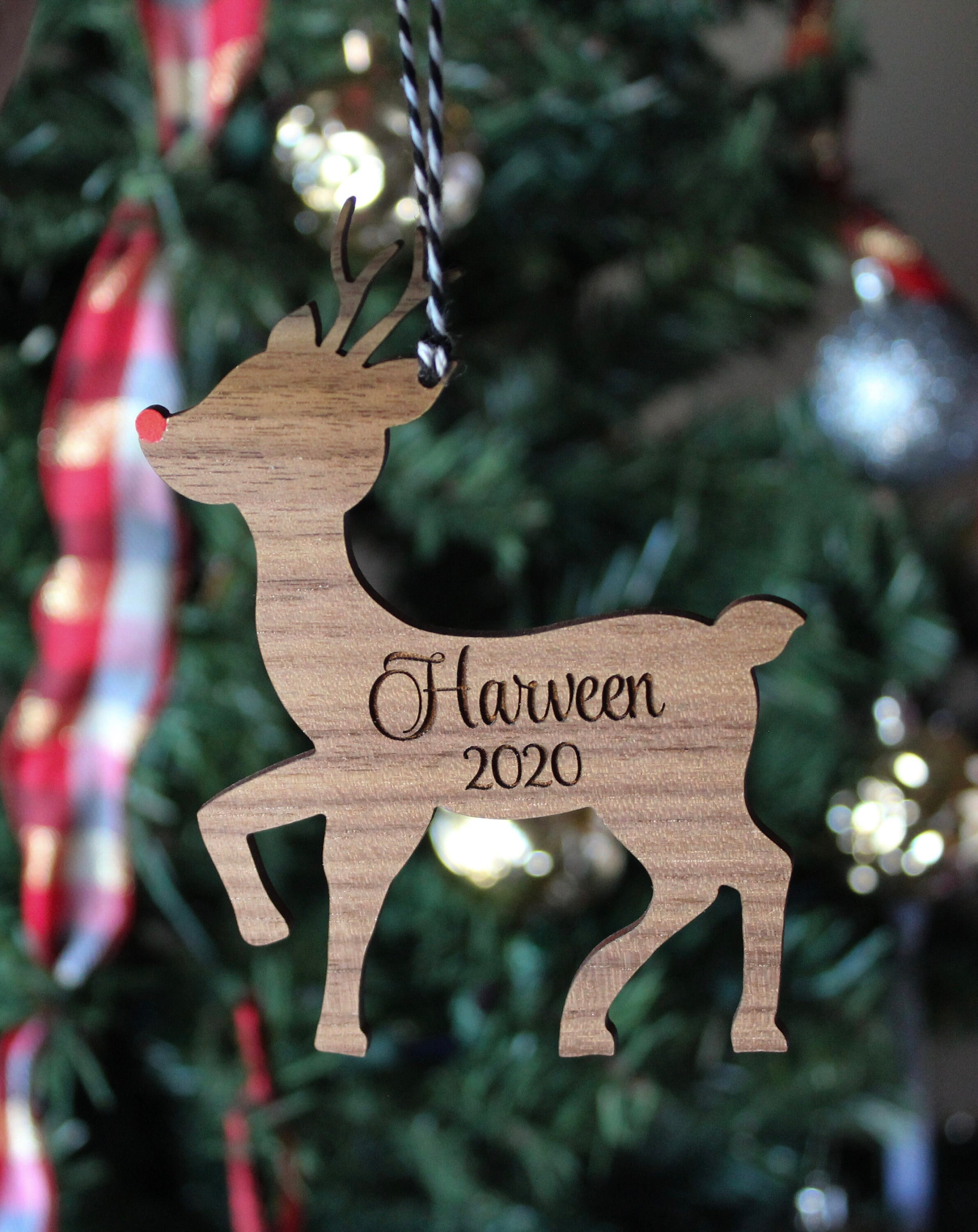 Personalized reindeer ornament Etsy
