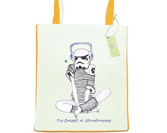 Stormtrooper doek Tote tas, Cute Tote, cadeau voor geek, Star wars Tote Inside Pocket, wasbaar doek Tote, duurzaam doek Tote, grappige Tote