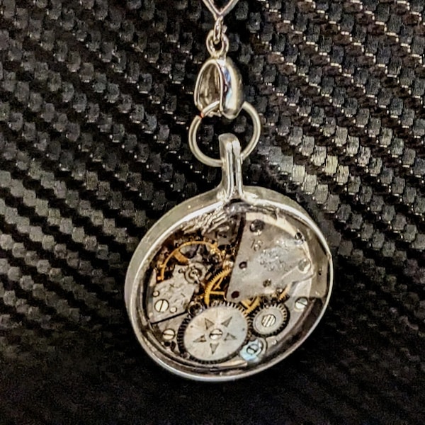 Steampunk Pendant made from Real Vintage Watch Parts
