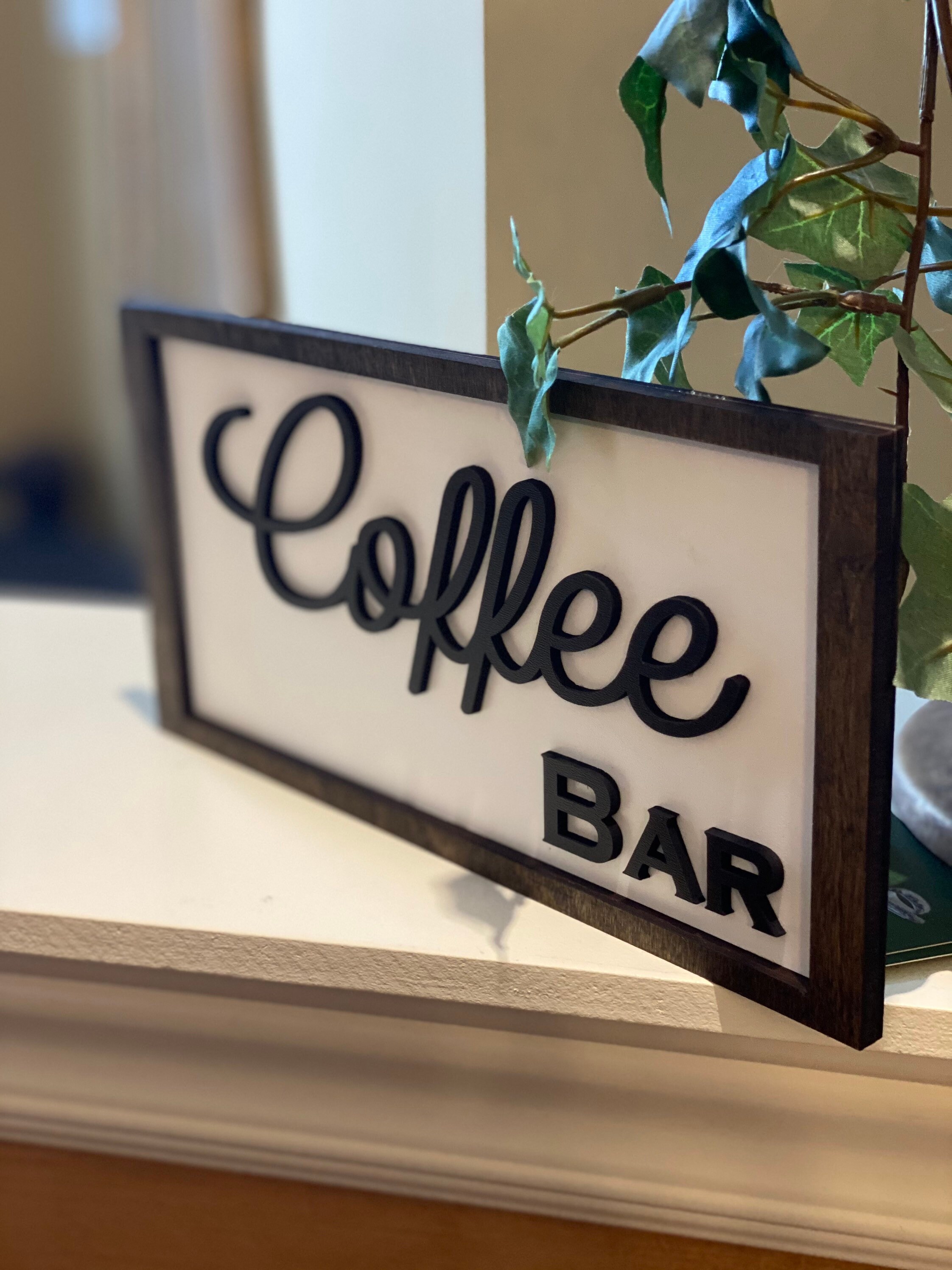 Coffee Bar Sign 3D Raised Letters Etsy UK