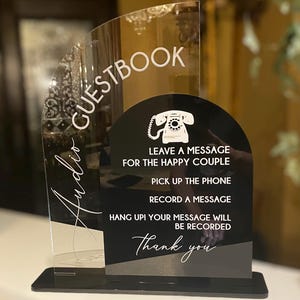 Audio Guestbook Sign - Telephone Guest Book Sign - Audio Guest Book - Phone Message Guestbook - Wedding Reception Decor - Wedding Table Sign