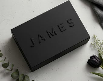 Bridesmaid Proposal Box, Personalized Magnetic Gift Box with Centered 3D Acrylic Name